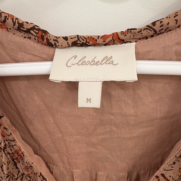 Cleobella Ophelia Floral Long Sleeve Crinkle Chiffon Midi Dress Size Medium - Picture 2 of 16